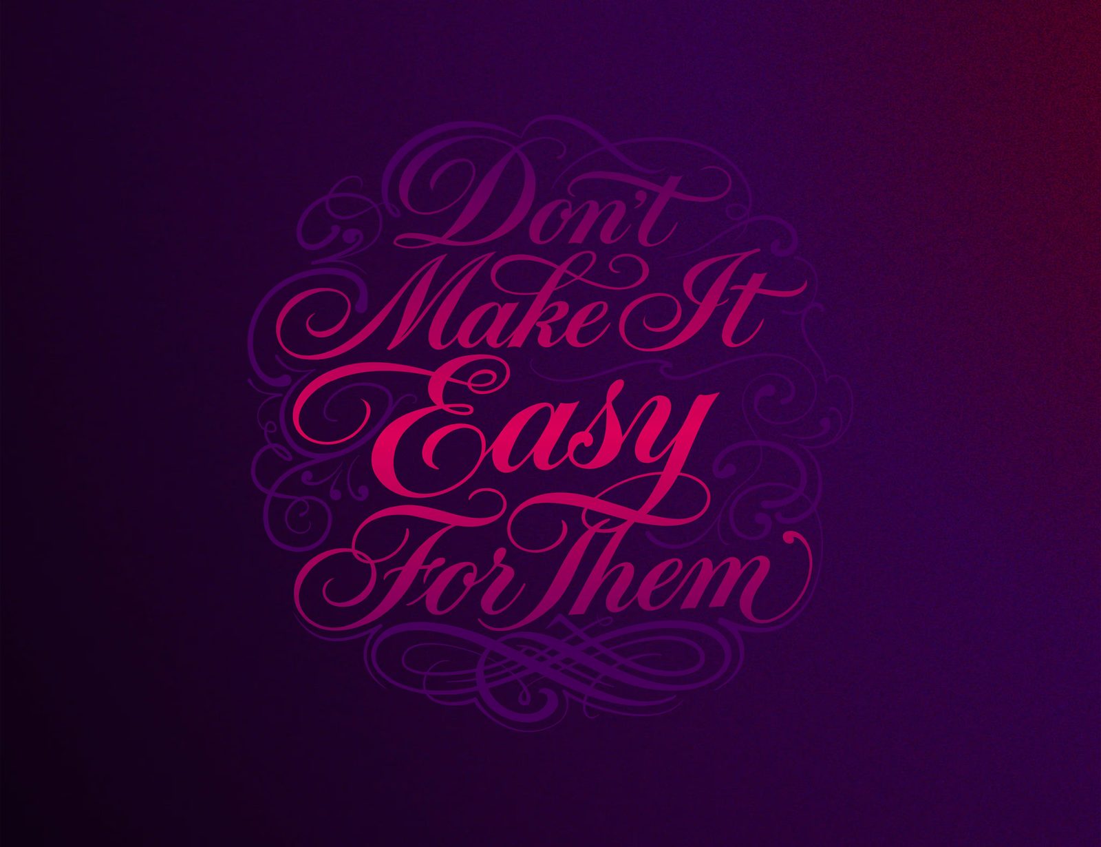 Cybersecurity Awareness Month 2026 theme: Don't Make It Easy For Them, set in ornate pink and purple script